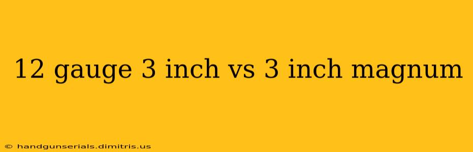 12 gauge 3 inch vs 3 inch magnum