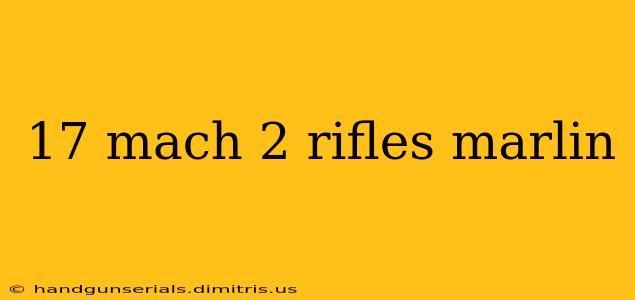 17 mach 2 rifles marlin