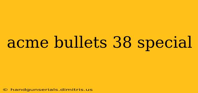 acme bullets 38 special