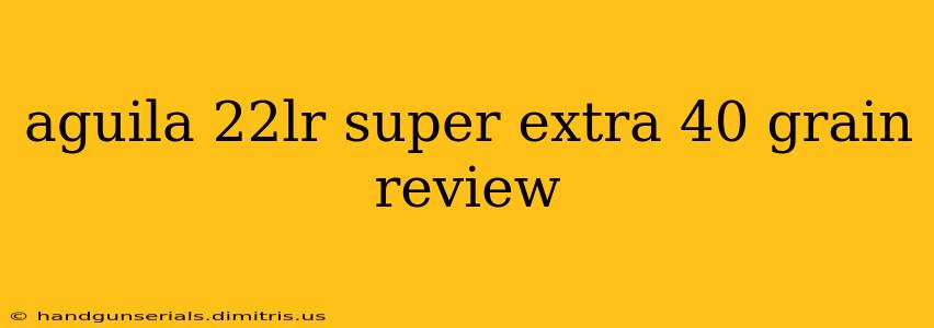 aguila 22lr super extra 40 grain review