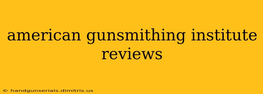 american gunsmithing institute reviews