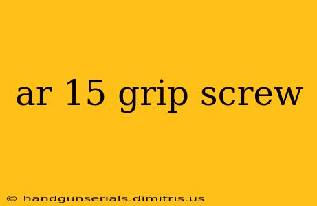 ar 15 grip screw