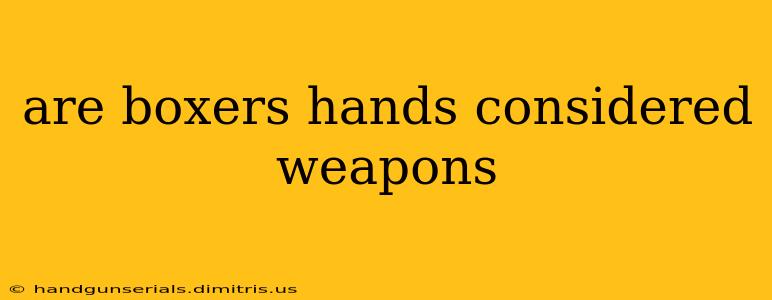 are boxers hands considered weapons