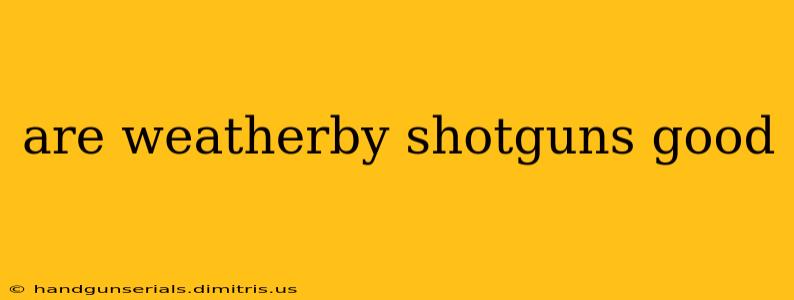 are weatherby shotguns good