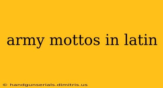 army mottos in latin