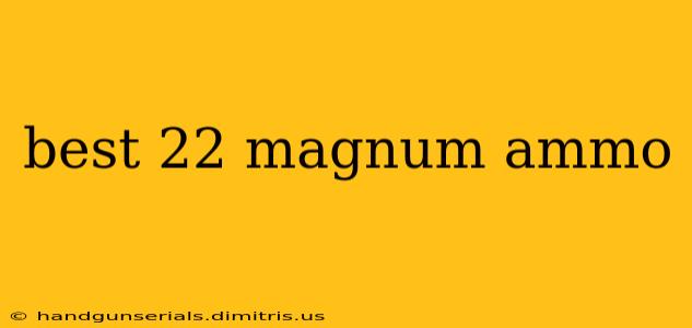 best 22 magnum ammo