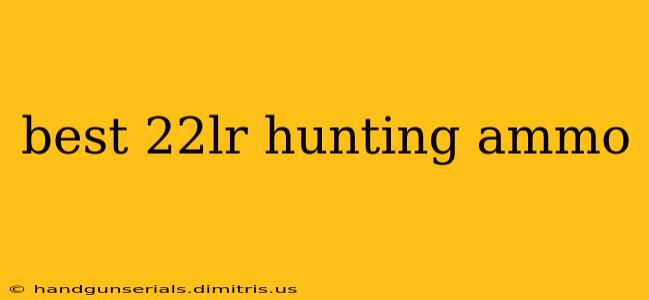 best 22lr hunting ammo