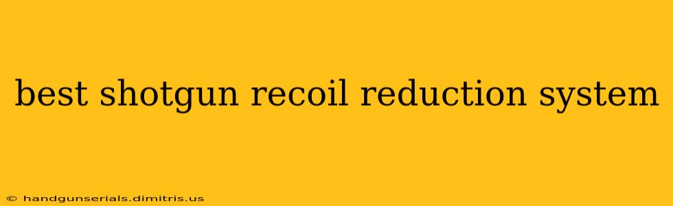 best shotgun recoil reduction system