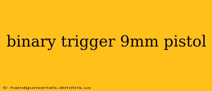 binary trigger 9mm pistol