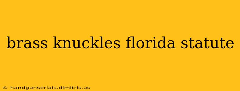 brass knuckles florida statute