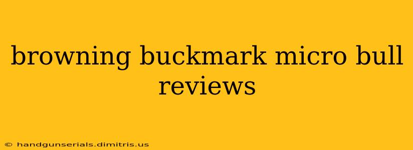 browning buckmark micro bull reviews