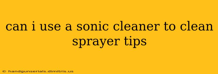 can i use a sonic cleaner to clean sprayer tips