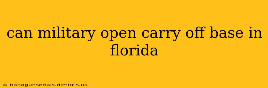 can military open carry off base in florida