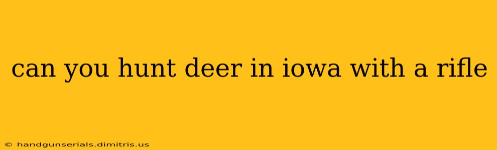 can you hunt deer in iowa with a rifle