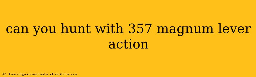 can you hunt with 357 magnum lever action