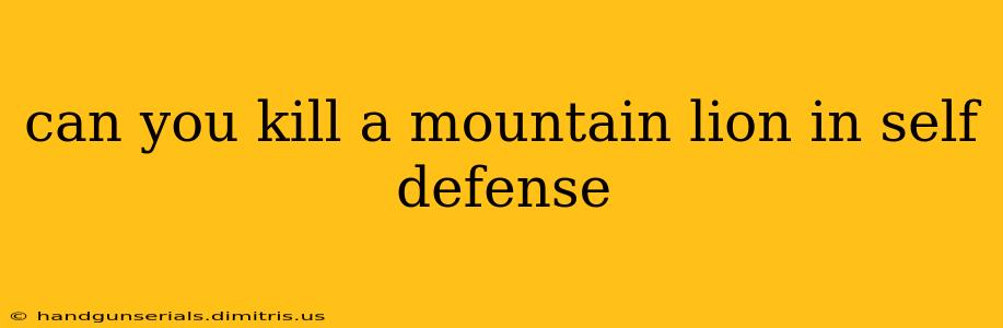 can you kill a mountain lion in self defense