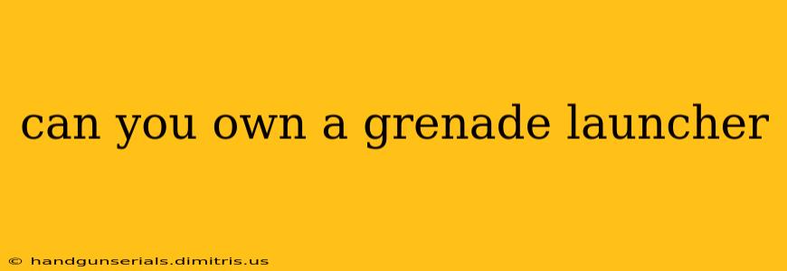 can you own a grenade launcher