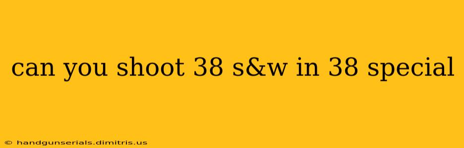 can you shoot 38 s&w in 38 special