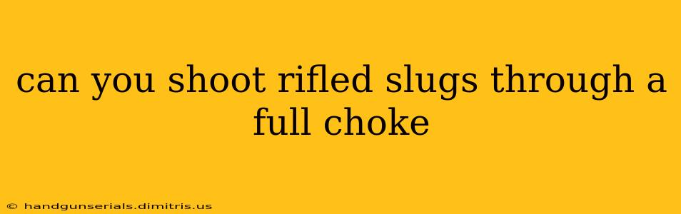 can you shoot rifled slugs through a full choke