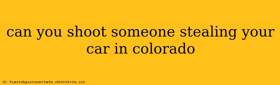 can you shoot someone stealing your car in colorado