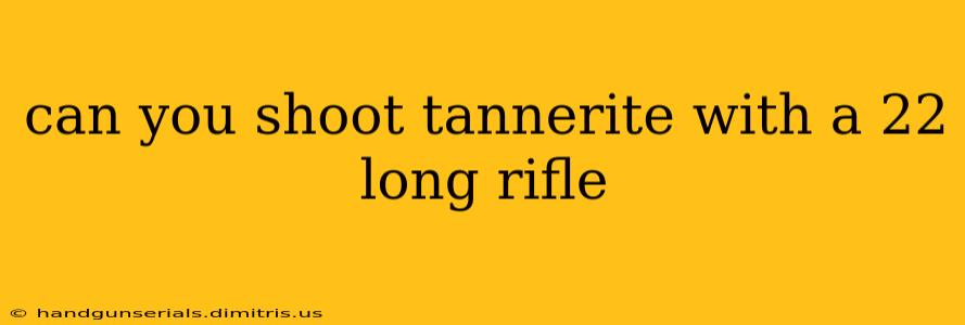 can you shoot tannerite with a 22 long rifle