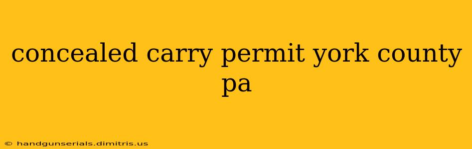 concealed carry permit york county pa