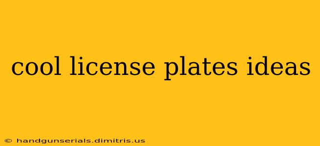 cool license plates ideas