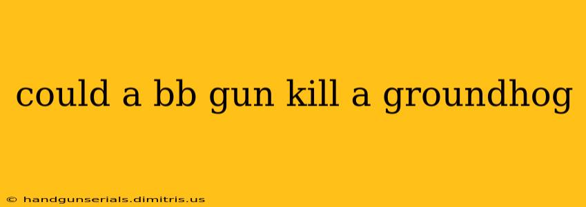 could a bb gun kill a groundhog