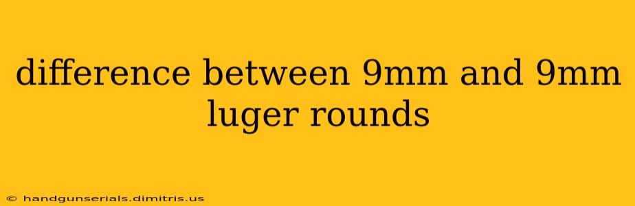 difference between 9mm and 9mm luger rounds