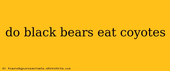 do black bears eat coyotes