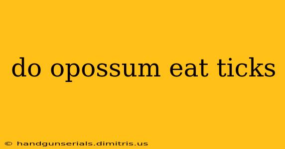 do opossum eat ticks