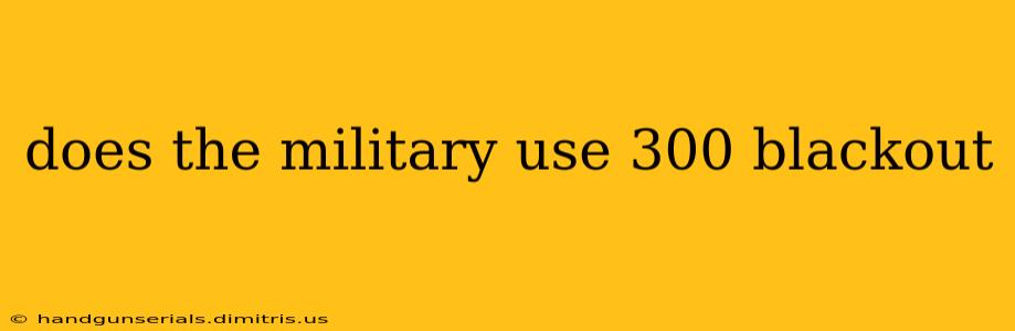 does the military use 300 blackout