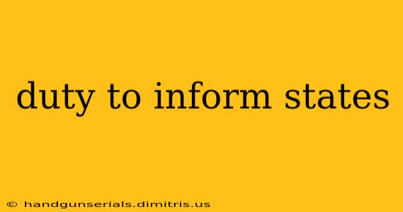 duty to inform states