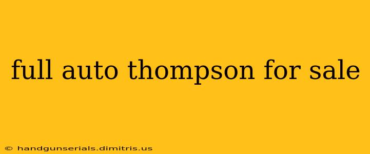 full auto thompson for sale