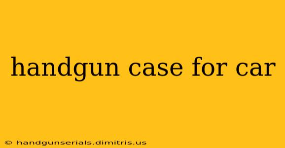 handgun case for car