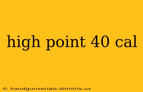 high point 40 cal