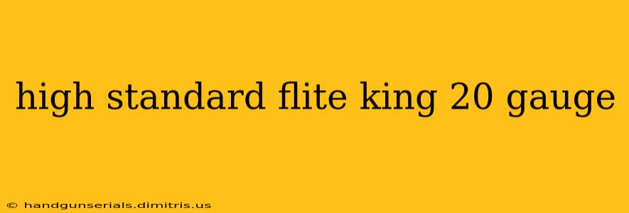 high standard flite king 20 gauge