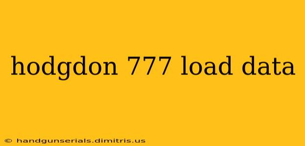 hodgdon 777 load data