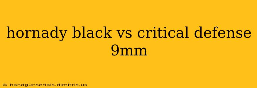 hornady black vs critical defense 9mm