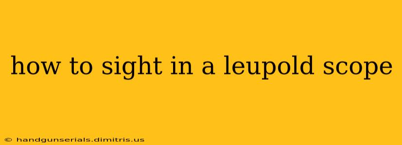 how to sight in a leupold scope