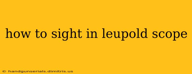 how to sight in leupold scope