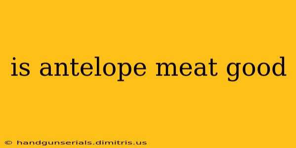 is antelope meat good