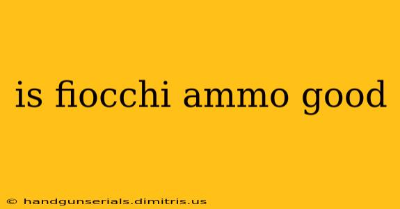 is fiocchi ammo good