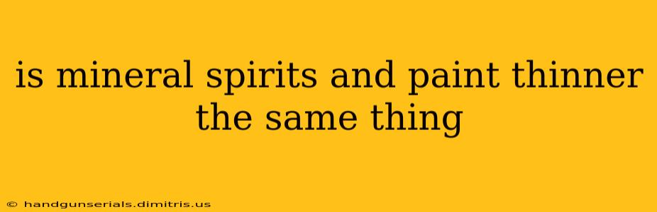 is mineral spirits and paint thinner the same thing