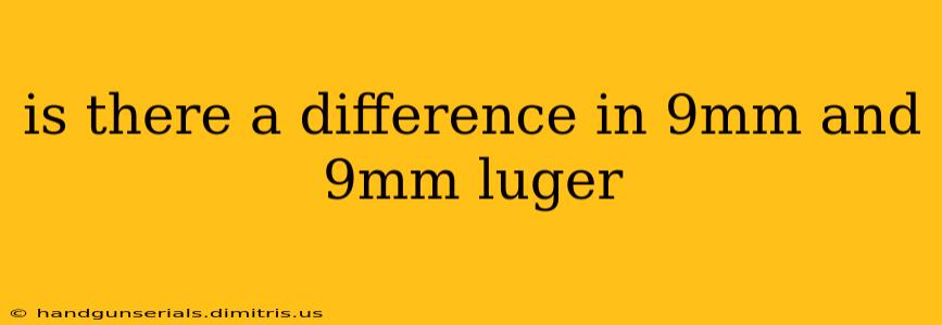 is there a difference in 9mm and 9mm luger