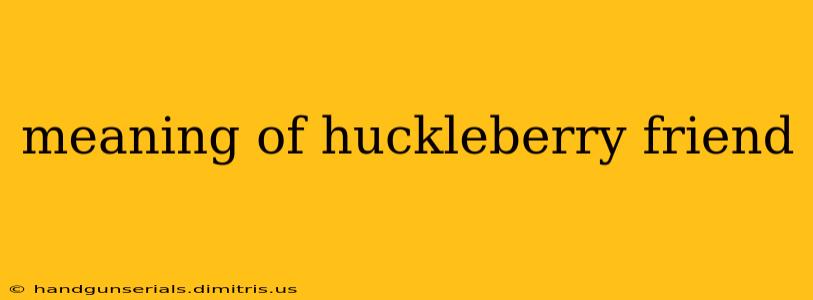 meaning of huckleberry friend