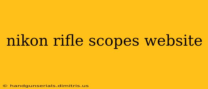 nikon rifle scopes website