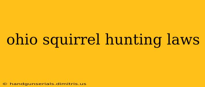 ohio squirrel hunting laws