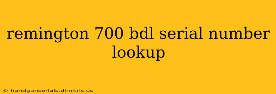 remington 700 bdl serial number lookup