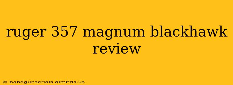 ruger 357 magnum blackhawk review